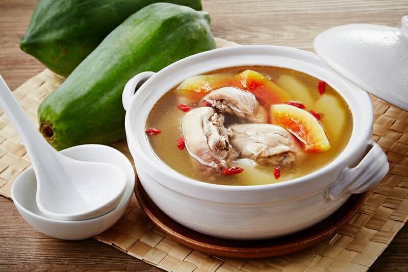 Canh gà tần đu đủ 1 canh ga tan du du