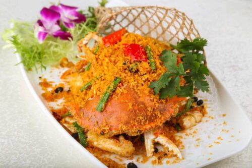 Fried crab with salt